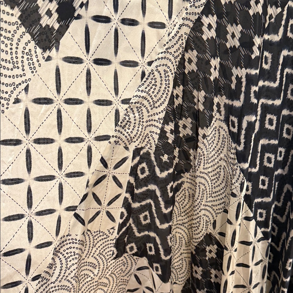 Johnny Was Black and Cream Geometric Maxi Dress - Picture 3 of 13